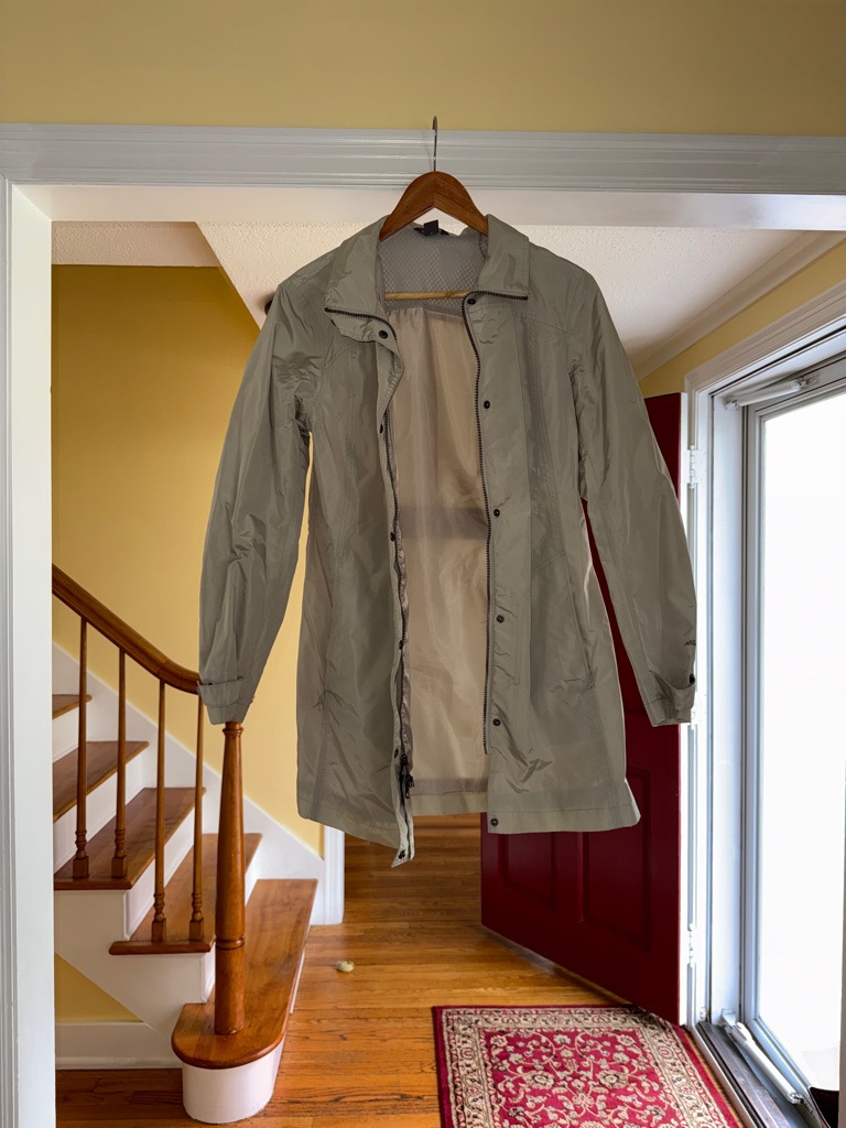 Eddie Bauer Light Beige Long Rain Jacket